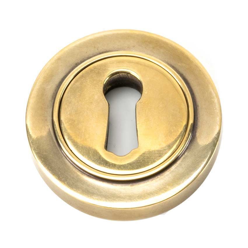 Aged Brass Round Plain Escutcheon - 45683 