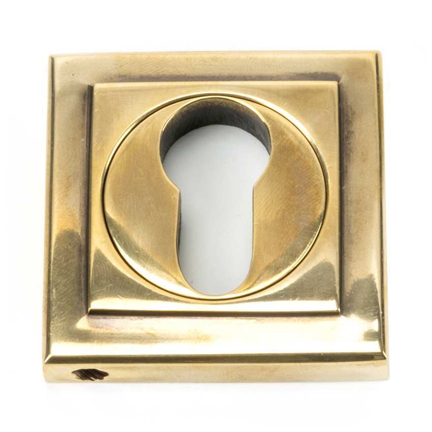 Aged Brass Square Euro Escutcheon - 45710