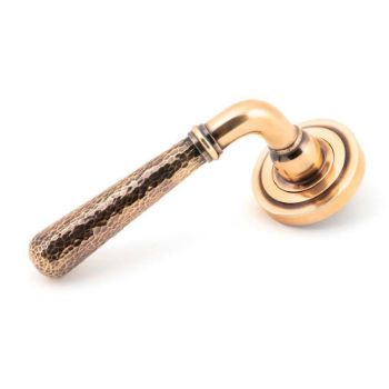 Polished Bronze Hammered Newbury Lever on an Art Deco Rose - 46086