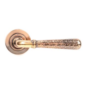 Polished Bronze Hammered Newbury Lever on a Plain Rose - 46085