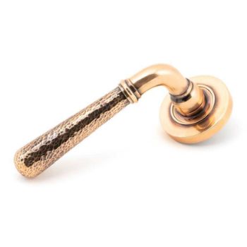 Polished Bronze Hammered Newbury Lever on a Plain Rose - 46085