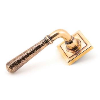 Polished Bronze Hammered Newbury Lever on a Square Rose - 46088