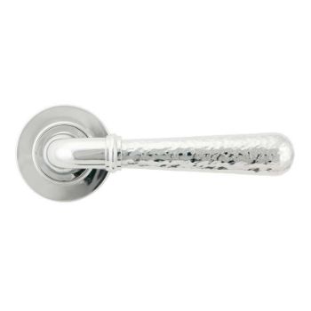 Polished Chrome Hammered Newbury Lever on a Plain Rose - 46073 