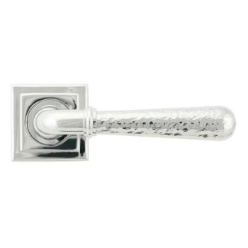Polished Chrome Hammered Newbury Lever on a Square Rose - 46076