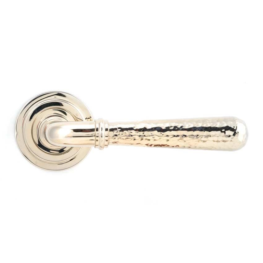 Polished Nickel Hammered Newbury Lever on an Art Deco Rose - 46078 