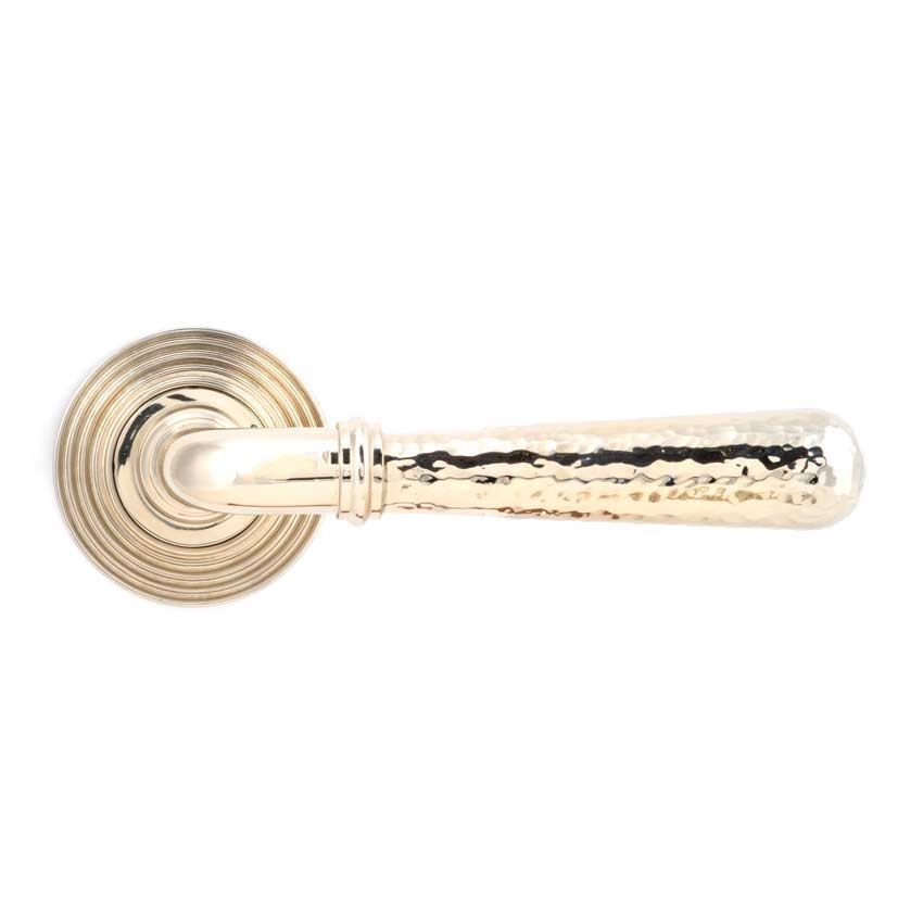 Polished Nickel Hammered Newbury Lever on a Beehive Rose - 46079 