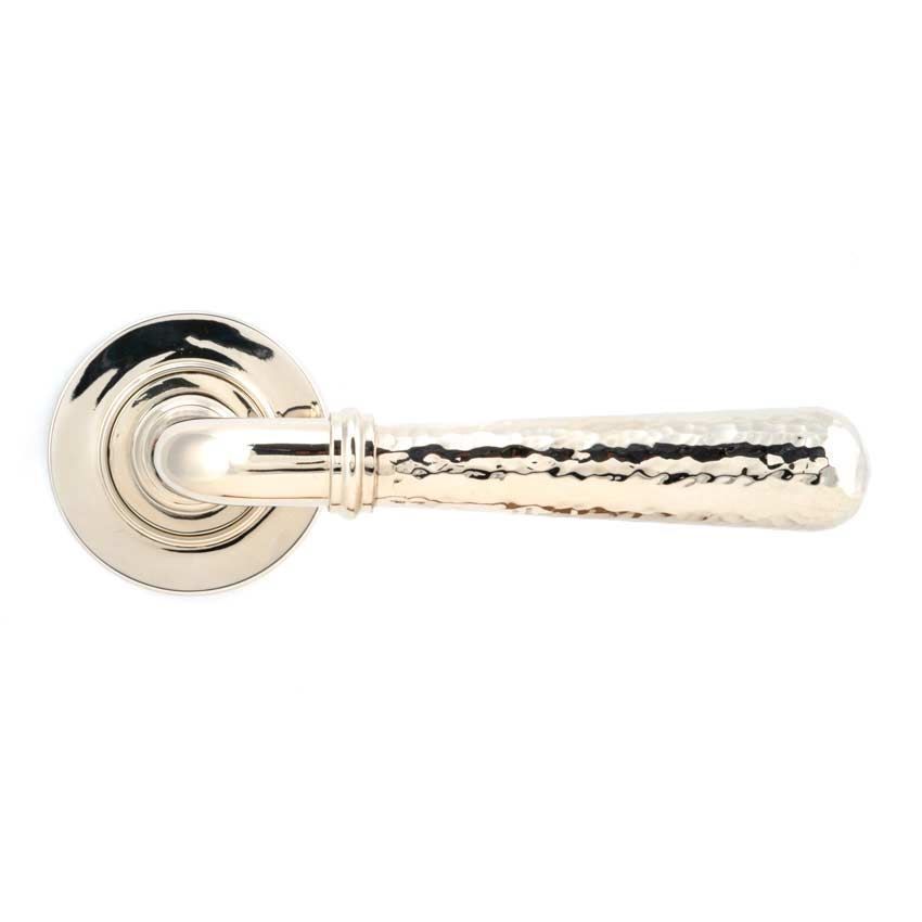 Polished Nickel Hammered Newbury Lever on a Plain Rose - 46077 