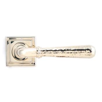 Polished Nickel Hammered Newbury Lever on a Square Rose - 46080