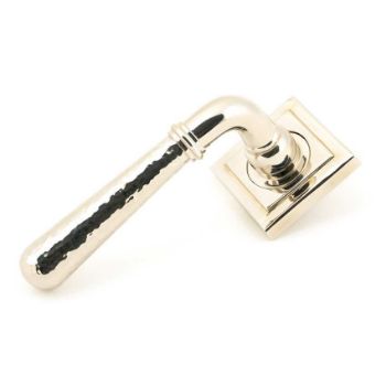 Polished Nickel Hammered Newbury Lever on a Square Rose - 46080