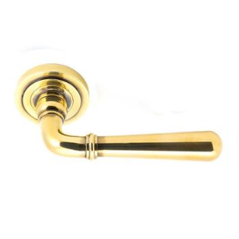 Aged Brass Newbury Lever on an Art Deco Rose - 45756 