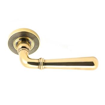 Aged Brass Newbury Lever on a Beehive Rose - 45757 