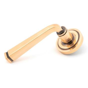 Polished Bronze Avon Round Lever on an Art Deco Rose - 46094 