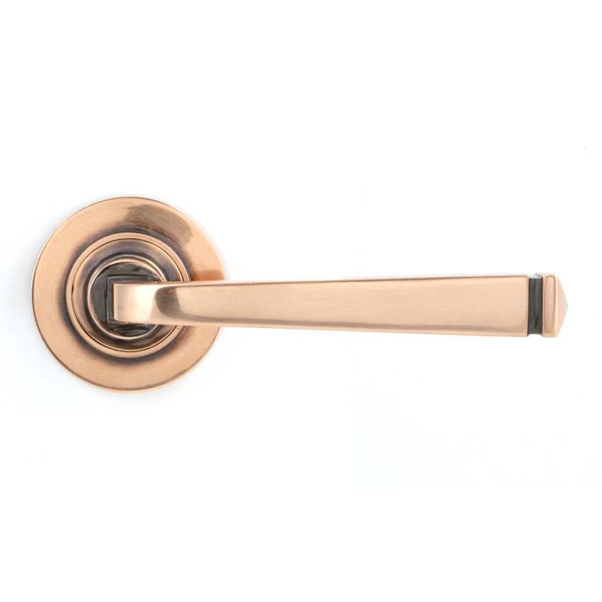 Polished Bronze Avon Round Lever on a Plain Rose - 46093