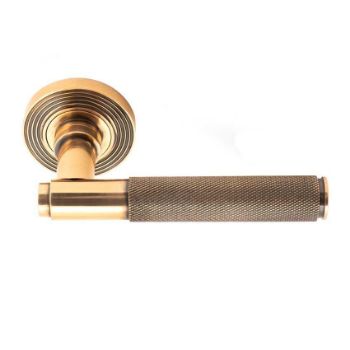 Polished Bronze Brompton Lever on a Beehive Rose - 46103 