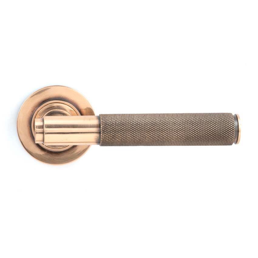Polished Bronze Brompton Lever on a Plain Rose - 46101