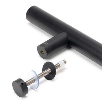 Matt Black Stainless Steel T Bar Handle Bolt Fix - 50255 