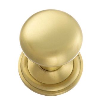 Harrogate Round Mushroom Mortice Door Knob in Satin Brass - OE58MMKSB Harrogate Round Mushroom Mortice Door Knob in Satin Brass - OE58MMKSB