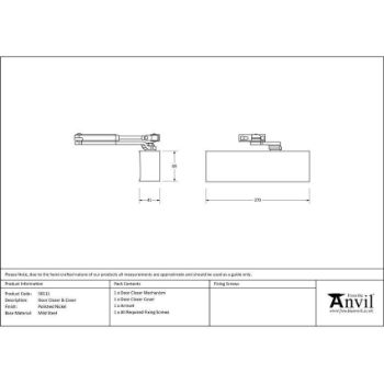 Polished Nickel Size 2-5 Door Closer & Cover - 50111