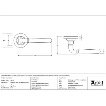 Aged Brass Newbury Lever on a Plain Rose (Unsprung) - 50017 