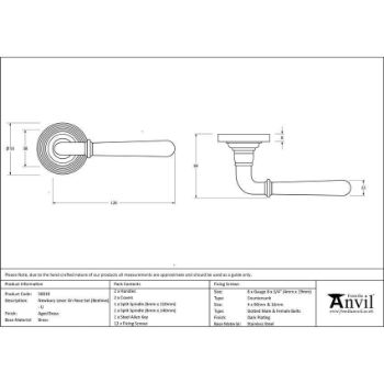 Aged Brass Newbury Lever on a Beehive Rose (Unsprung) - 50019