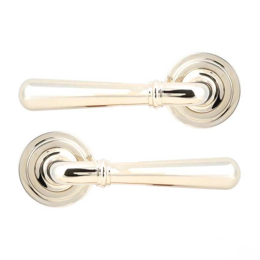 Polished Nickel Newbury Lever on an Art Deco Rose (Unsprung) - 50026 back to product list