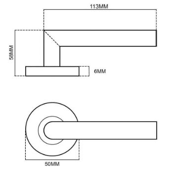 Alexander and Wilks - Hurricane Reeded Lever on Round Rose - AW202AB