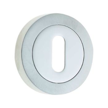 Jedo Standard Key Profile Escutcheon - Polished/Satin Chrome - JV503PCSC  Jedo Standard Key Profile Escutcheon - Polished/Satin Chrome - JV503PCSC