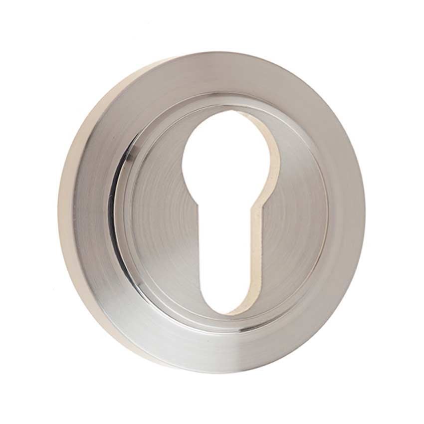 Burlington Euro Profile Escutcheon with a Chamfered Rose - Satin Nickel - BUR61SN BUR72SN 