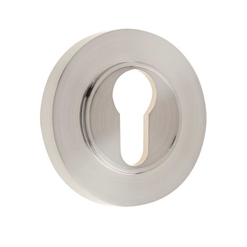 Burlington Euro Profile Escutcheon with a Plain Rose - Satin Nickel - BUR61SN BUR71SN