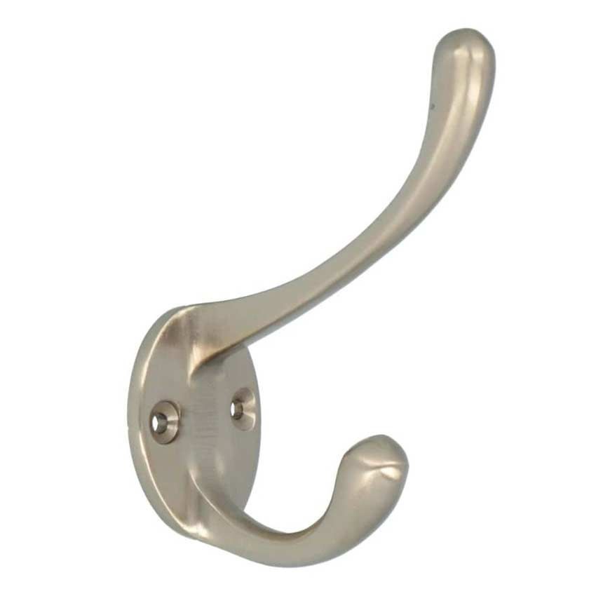 Alexander and Wilks Victorian Hat and Coat Hook in Satin Nickel - AW770SN