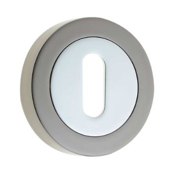 Jedo Standard Key Profile Escutcheon - Polished Chrome/Black Nickel - JV503PCBN Jedo Standard Key Profile Escutcheon - Polished Chrome/Black Nickel - JV503PCBN