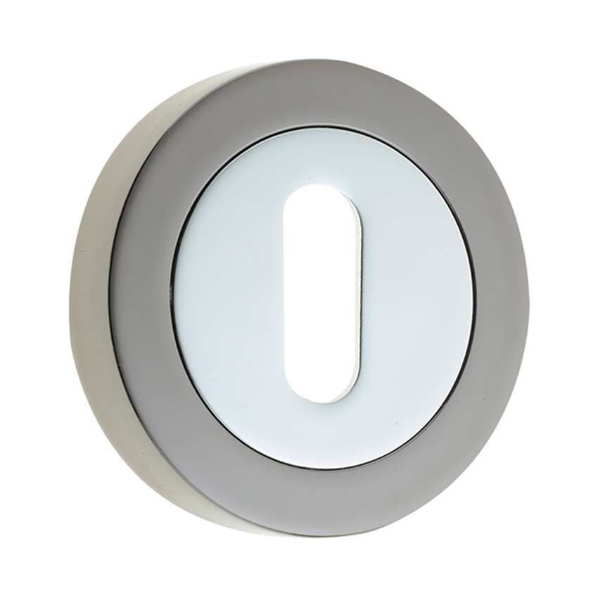 Jedo Standard Key Profile Escutcheon - Polished Chrome/Black Nickel - JV503PCBN