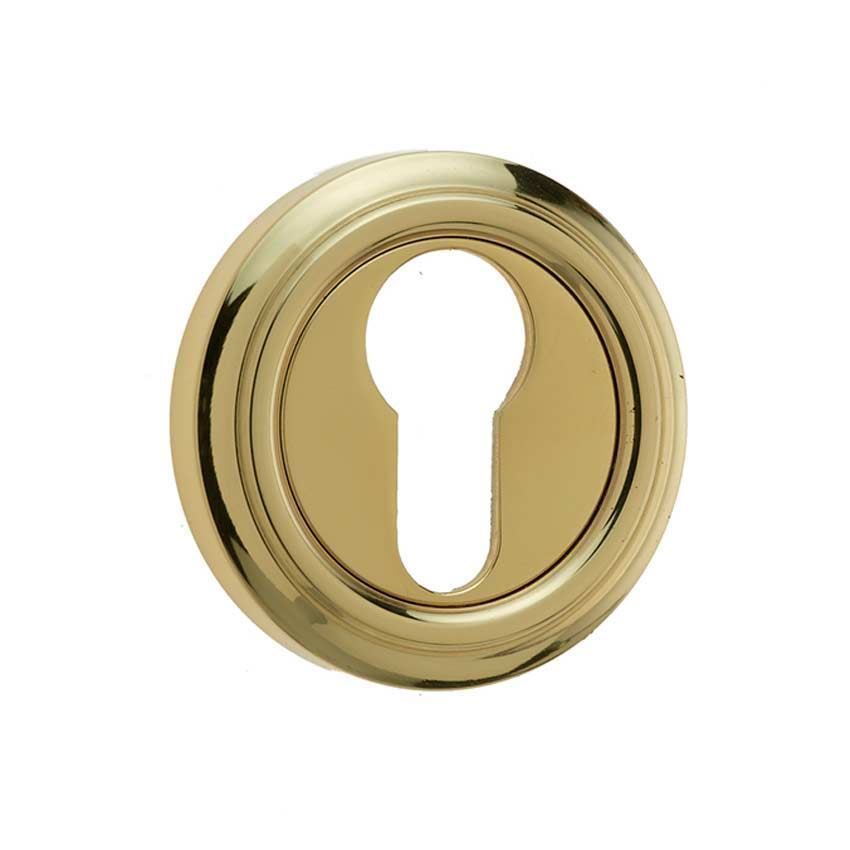 Parisian euro profile escutcheon - Polished Brass - JV604EPB