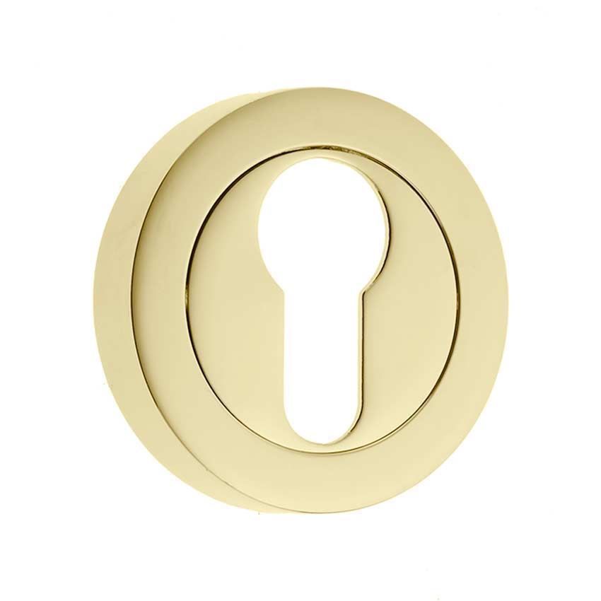 Jedo Euro Profile Escutcheon - Polished Brass - JV503EPVD