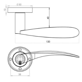 Jedo Monaco Door Handle- Polished Chrome- JV690PC