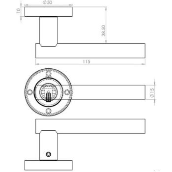 Jedo Petra Door Handle- Satin Chrome- JV508SC 