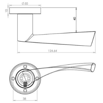 Jedo Twirl Door Handle- Satin Chrome- JV504SC