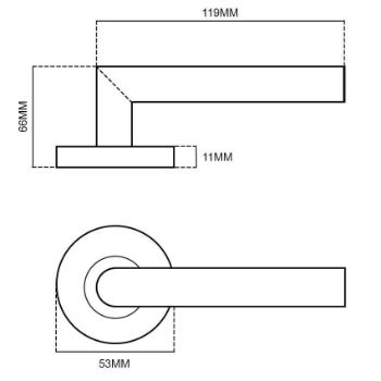 Lena Door Handles in Polished Chrome finish - SC-2352-PC