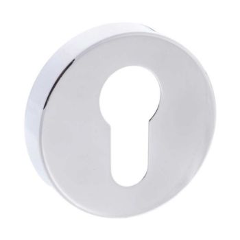 Forme Round Euro-Cylinder Escutcheon in Polished Chrome  Forme Round Euro-Cylinder Escutcheon in Polished Chrome