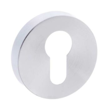 Forme Round Euro-Cylinder Escutcheon in Satin Chrome Forme Round Euro-Cylinder Escutcheon in Satin Chrome