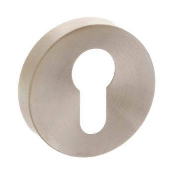 Forme Round Euro-Cylinder Escutcheon in Satin Nickel  Forme Round Euro-Cylinder Escutcheon in Satin Nickel