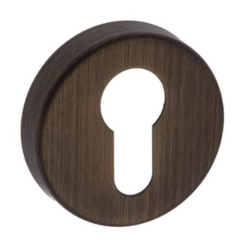 Forme Round Euro-Cylinder Escutcheon in Urban Bronze Forme Round Euro-Cylinder Escutcheon in Urban Bronze