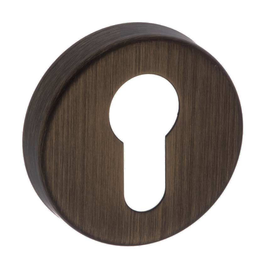 Forme Round Euro-Cylinder Escutcheon in Urban Bronze