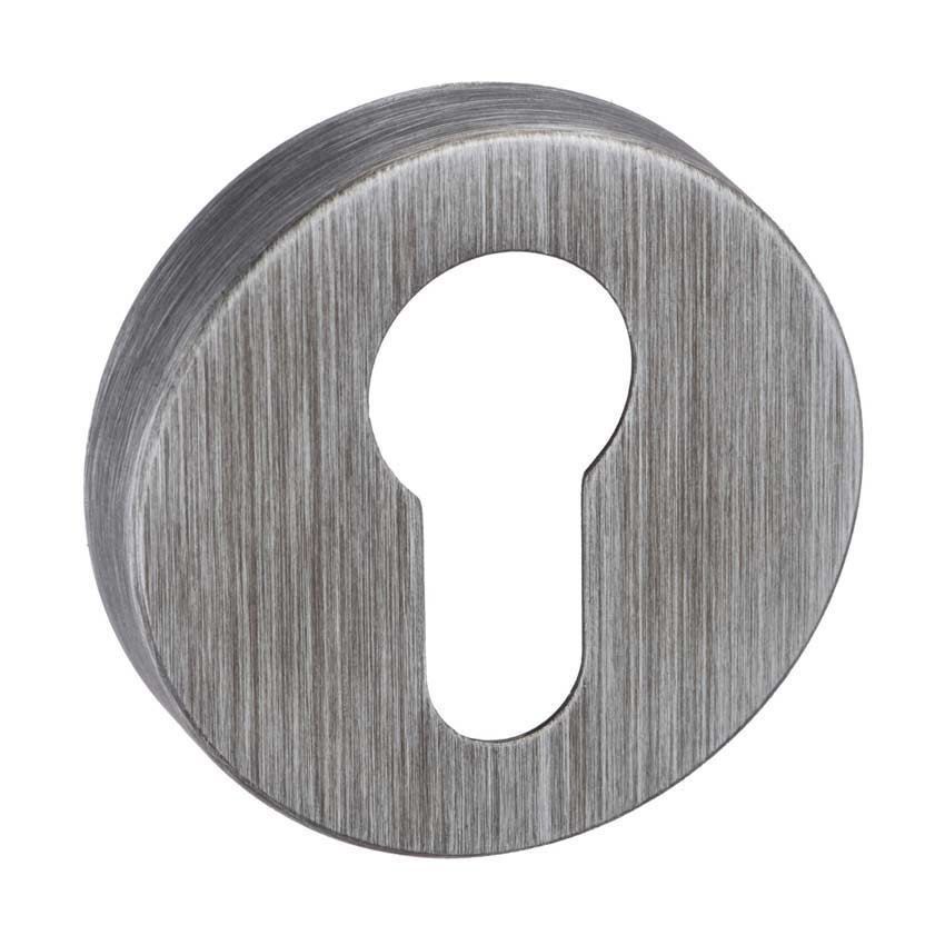 Forme Round Euro-Cylinder Escutcheon in Urban Graphite