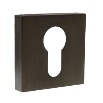Forme Square Euro-Cylinder Escutcheon in Urban Dark Bronze Forme Square Euro-Cylinder Escutcheon in Urban Dark Bronze