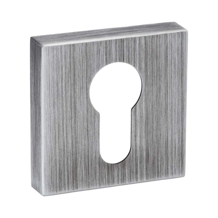 Forme Square Euro-Cylinder Escutcheon in Urban Graphite