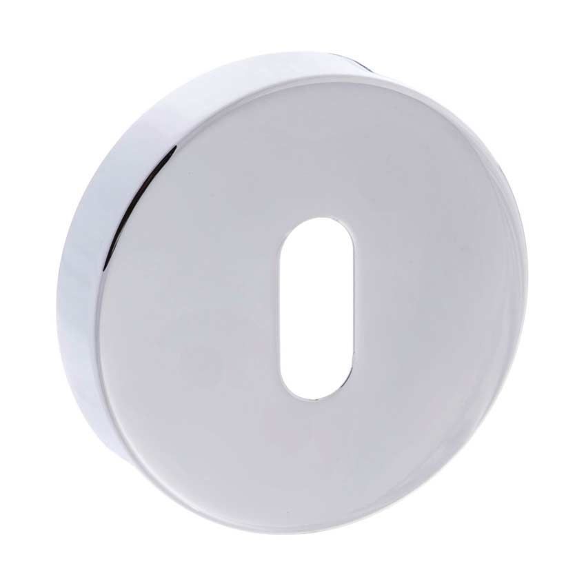 Forme Round Key Escutcheon in Polished Chrome