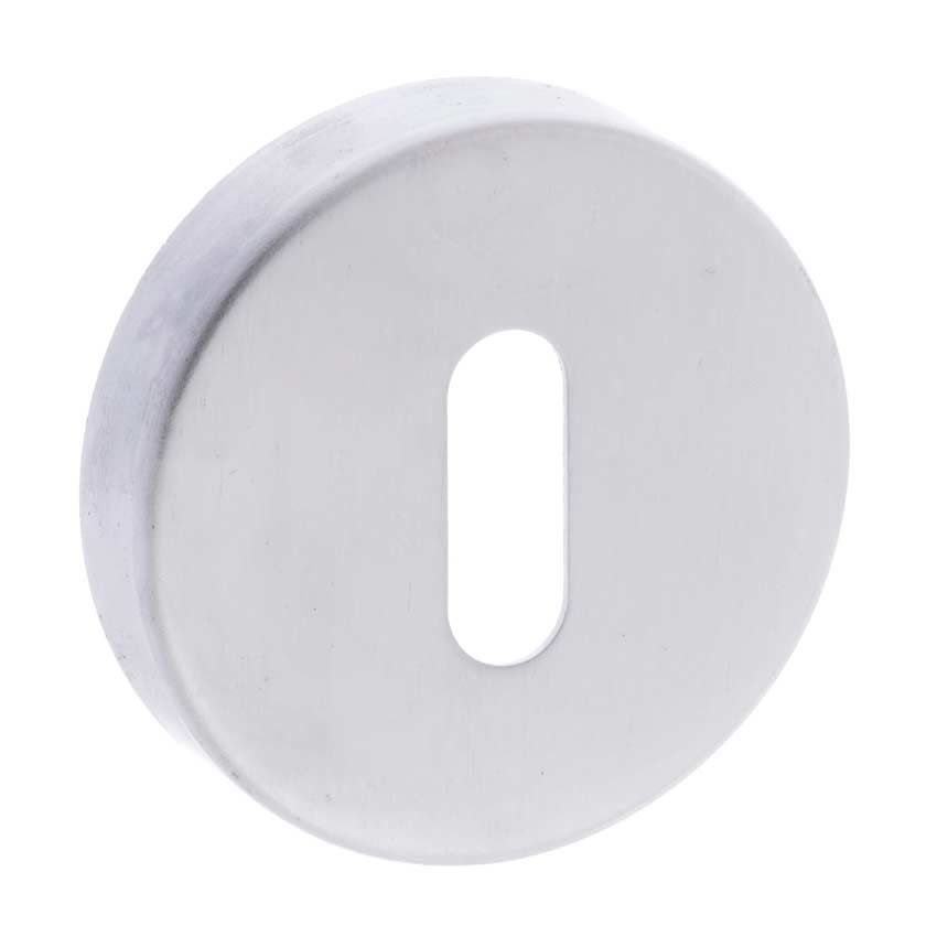 Forme Round Key Escutcheon in Satin Chrome