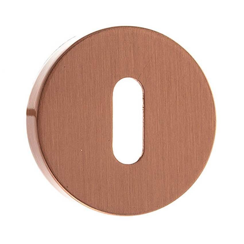 Forme Round Key Escutcheon in Urban Satin Copper