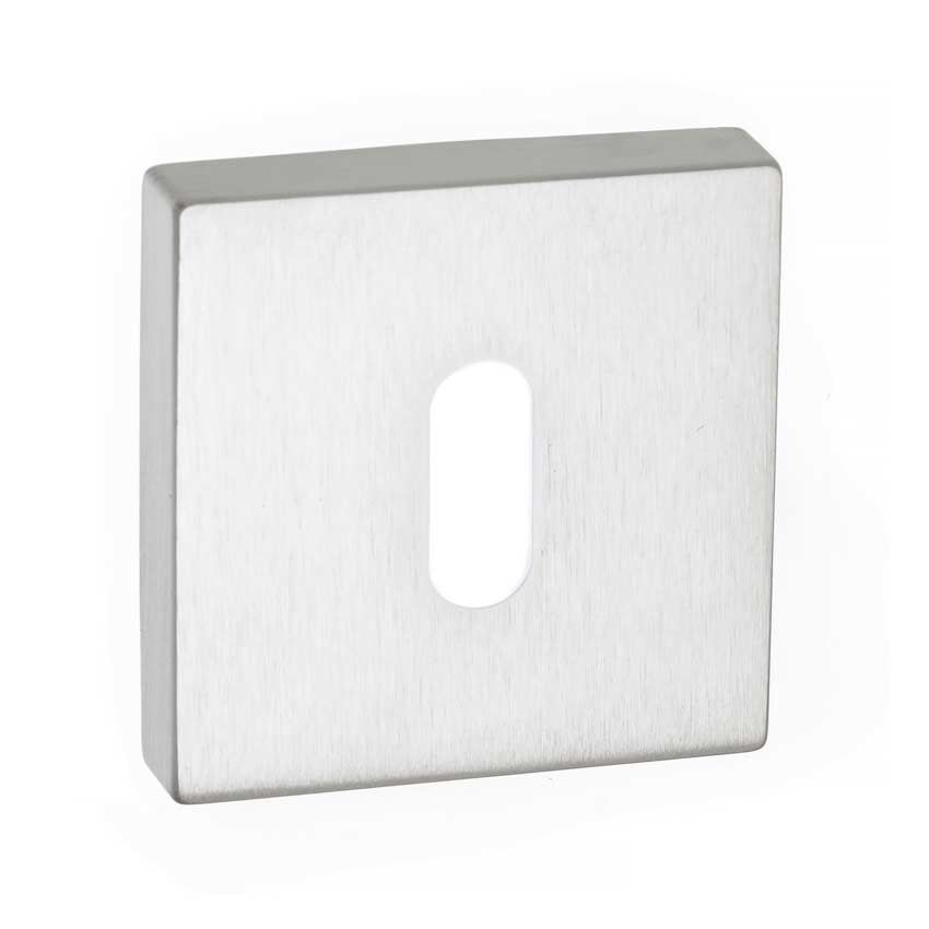 Forme Square Key Escutcheon in Satin Chrome